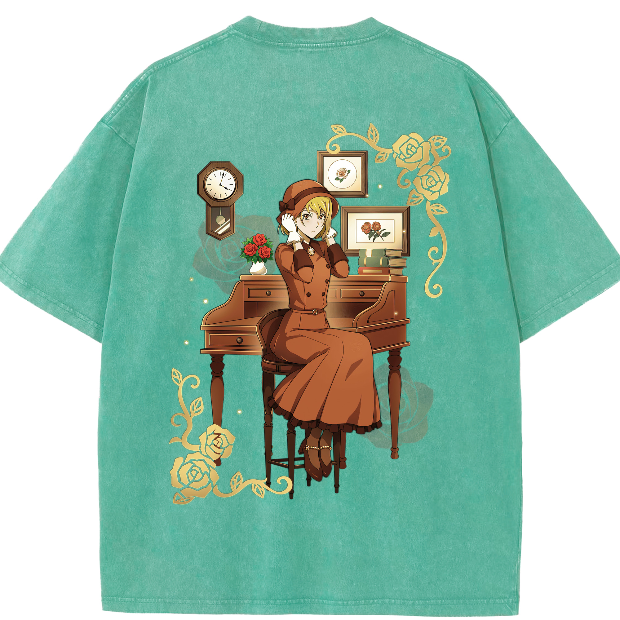 （画像用） 文豪ストレイドッグス Bungo Stray Dogs 綿100% ヴィンテージ風 半袖Tシャツ（背面プリント）